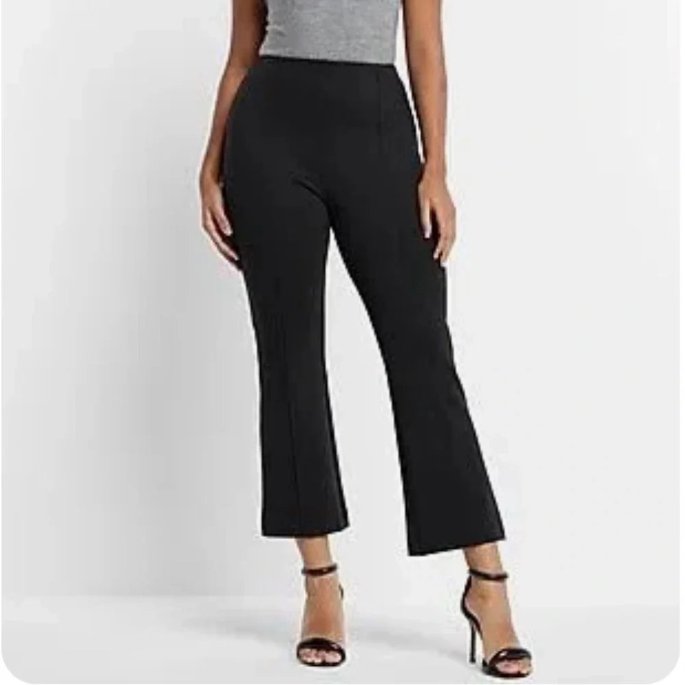 Express Columnist High-Waisted Front Seam Cropped Flare Pant - Picture 1 of 10
